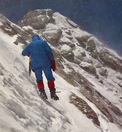 
Hans Kammerlander a few steps from the top of Dhaulagiri May 15, 1985 - All Fourteen 8000ers (Reinhold Messner) book
